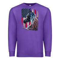 Purple patriotic horse american flag   horse vintage Premium Sweatshirt - linhVisuals