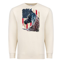 Sandshell patriotic horse american flag   horse vintage Premium Sweatshirt - linhVisuals
