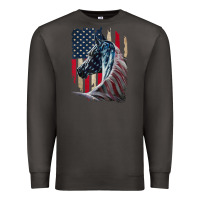 Smoke patriotic horse american flag   horse vintage Premium Sweatshirt - linhVisuals