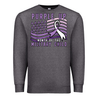Charcoal Heather purple up month of the military child Premium Sweatshirt - linhVisuals