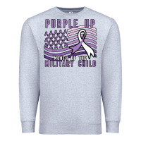 Heather Grey purple up month of the military child Premium Sweatshirt - linhVisuals