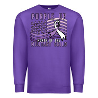 Purple purple up month of the military child Premium Sweatshirt - linhVisuals