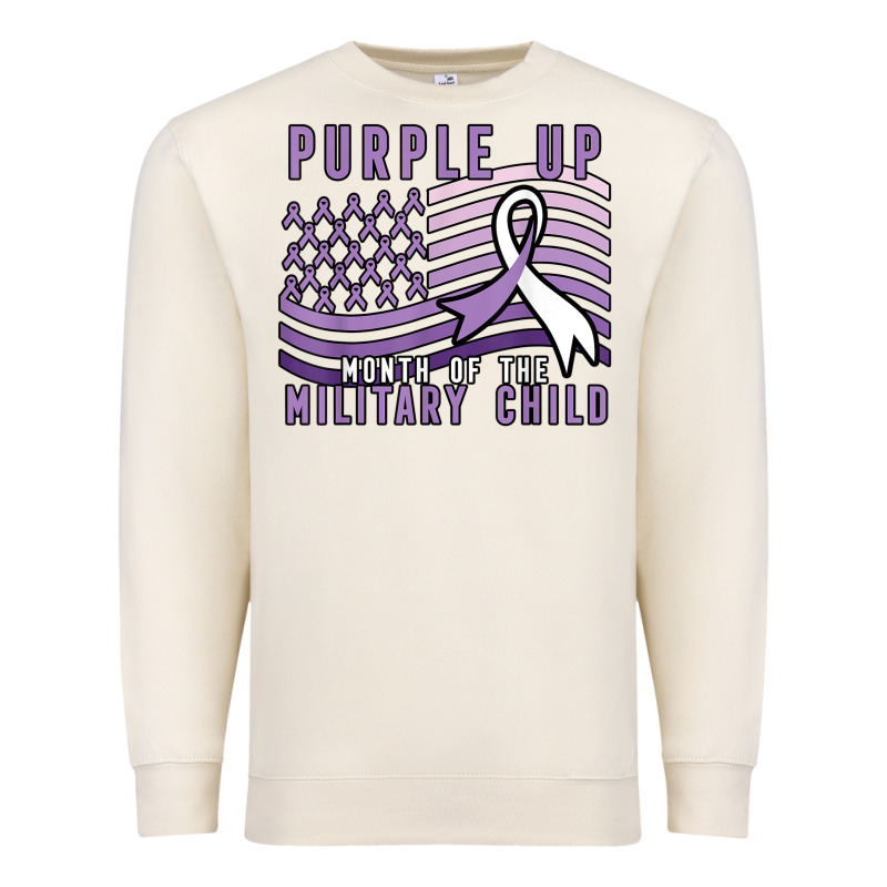 Purple Up Month Of The Military Child Premium Sweatshirt by linhVisuals | Teevron