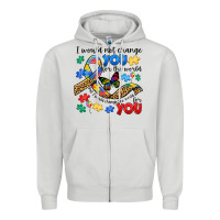 Dove Grey i would not change you autism Zipper Hoodie - JahusDesignShop