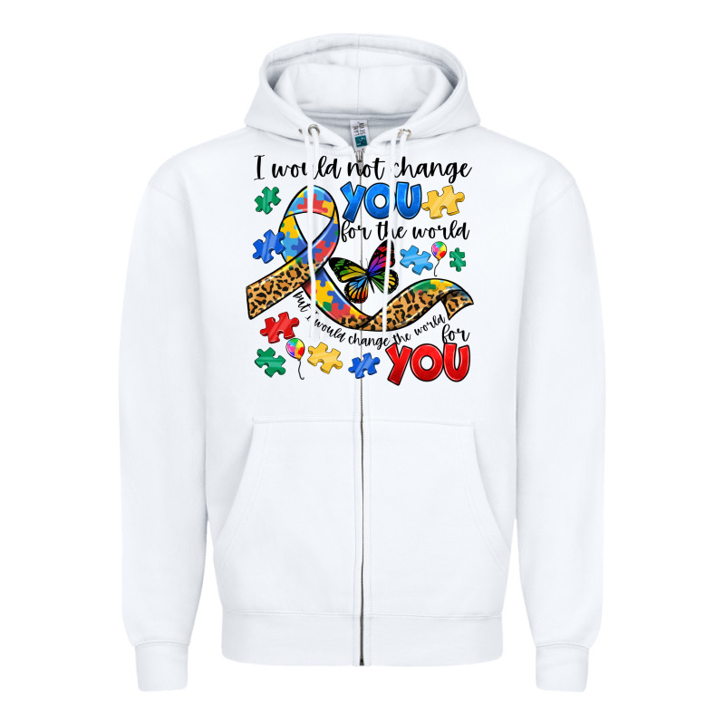 I Would Not Change You Autism Zipper Hoodie by JahusDesignShop | Teevron