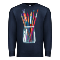 Navy Paint Brushes Premium Sweatshirt - linhVisuals