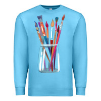 Ocean Blue Paint Brushes Premium Sweatshirt - linhVisuals
