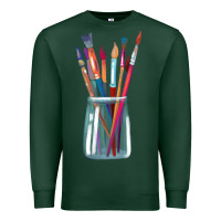 Sports Green Paint Brushes Premium Sweatshirt - linhVisuals