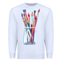 White Paint Brushes Premium Sweatshirt - linhVisuals