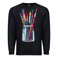 Black Paint Brushes Premium Sweatshirt - linhVisuals