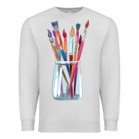 Dove Grey Paint Brushes Premium Sweatshirt - linhVisuals