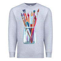 Heather Grey Paint Brushes Premium Sweatshirt - linhVisuals
