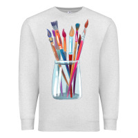 Oatmeal Heather Paint Brushes Premium Sweatshirt - linhVisuals