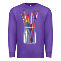 Purple Paint Brushes Premium Sweatshirt - linhVisuals