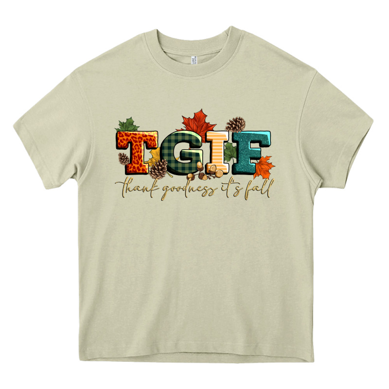 Tgif Thank Goodness Its Fall Heavy Core Tee by CowGirlArtShop | Teevron