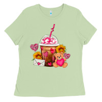 Matcha Valentines Day Frappe Coffee Ladies Tee - FaDigitalArtStudio