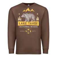 Womens Lake Tahoe National Park California Nevada Vintage Bear Men V N Premium Sweatshirt | Teevron