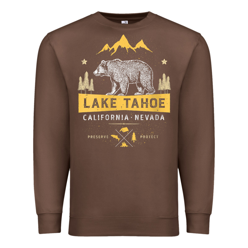 Womens Lake Tahoe National Park California Nevada Vintage Bear Men V N Premium Sweatshirt by linhVisuals | Teevron