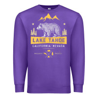 Purple womens lake tahoe national park california nevada vintage bear men v n Premium Sweatshirt - linhVisuals