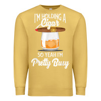 Antique Gold cigar smoking tshirt smoking whiskey drinking dad tee gift Premium Sweatshirt - linhVisuals