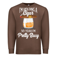 Chestnut cigar smoking tshirt smoking whiskey drinking dad tee gift Premium Sweatshirt - linhVisuals
