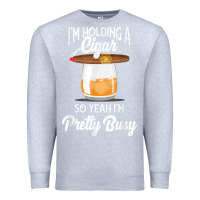 Heather Grey cigar smoking tshirt smoking whiskey drinking dad tee gift Premium Sweatshirt - linhVisuals