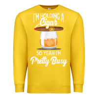 Lemon cigar smoking tshirt smoking whiskey drinking dad tee gift Premium Sweatshirt - linhVisuals