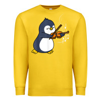 Lemon penguin playing violin animal Premium Sweatshirt - linhVisuals