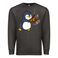 Smoke penguin playing violin animal Premium Sweatshirt - linhVisuals