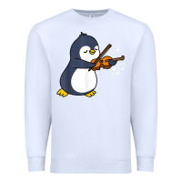 White penguin playing violin animal Premium Sweatshirt - linhVisuals