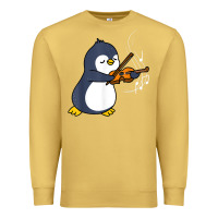 Antique Gold penguin playing violin animal Premium Sweatshirt - linhVisuals