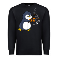 Black penguin playing violin animal Premium Sweatshirt - linhVisuals