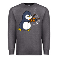 Charcoal Heather penguin playing violin animal Premium Sweatshirt - linhVisuals