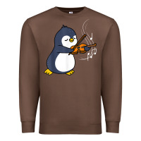 Chestnut penguin playing violin animal Premium Sweatshirt - linhVisuals