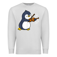 Dove Grey penguin playing violin animal Premium Sweatshirt - linhVisuals