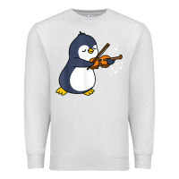 Oatmeal Heather penguin playing violin animal Premium Sweatshirt - linhVisuals