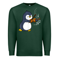 Sports Green penguin playing violin animal Premium Sweatshirt - linhVisuals