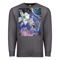 Charcoal Heather spaceship earth mural Premium Sweatshirt - linhVisuals