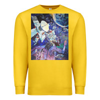 Lemon spaceship earth mural Premium Sweatshirt - linhVisuals