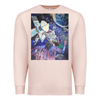 Pale Pink spaceship earth mural Premium Sweatshirt - linhVisuals