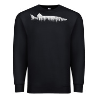 Black musky pine forest fishing angler Premium Sweatshirt - linhVisuals