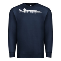 Navy musky pine forest fishing angler Premium Sweatshirt - linhVisuals