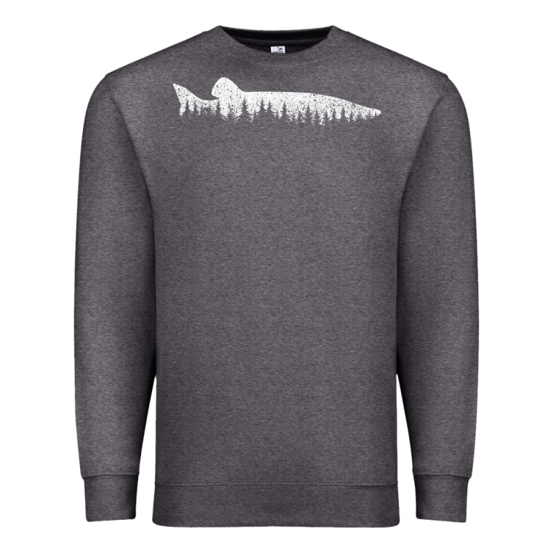 Musky Pine Forest Fishing Angler Premium Sweatshirt by linhVisuals | Teevron