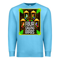 Ocean Blue four calling birds Premium Sweatshirt - linhVisuals