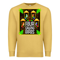 Antique Gold four calling birds Premium Sweatshirt - linhVisuals