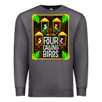 Charcoal Heather four calling birds Premium Sweatshirt - linhVisuals