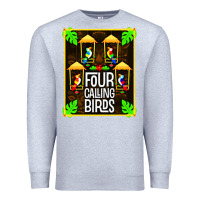 Heather Grey four calling birds Premium Sweatshirt - linhVisuals
