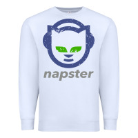 White napster Premium Sweatshirt - linhVisuals
