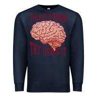 Navy Brain Premium Sweatshirt - linhVisuals