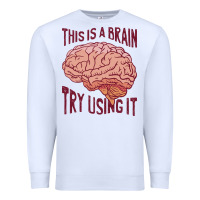 White Brain Premium Sweatshirt - linhVisuals